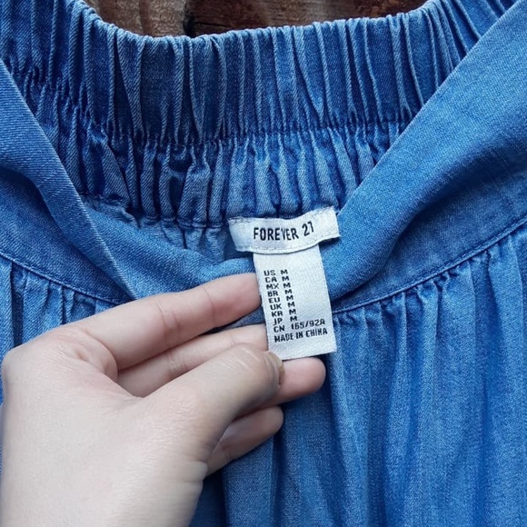 Kelly Renee Blue Button Down Midi Skirt Size M - Picture 7 of 7